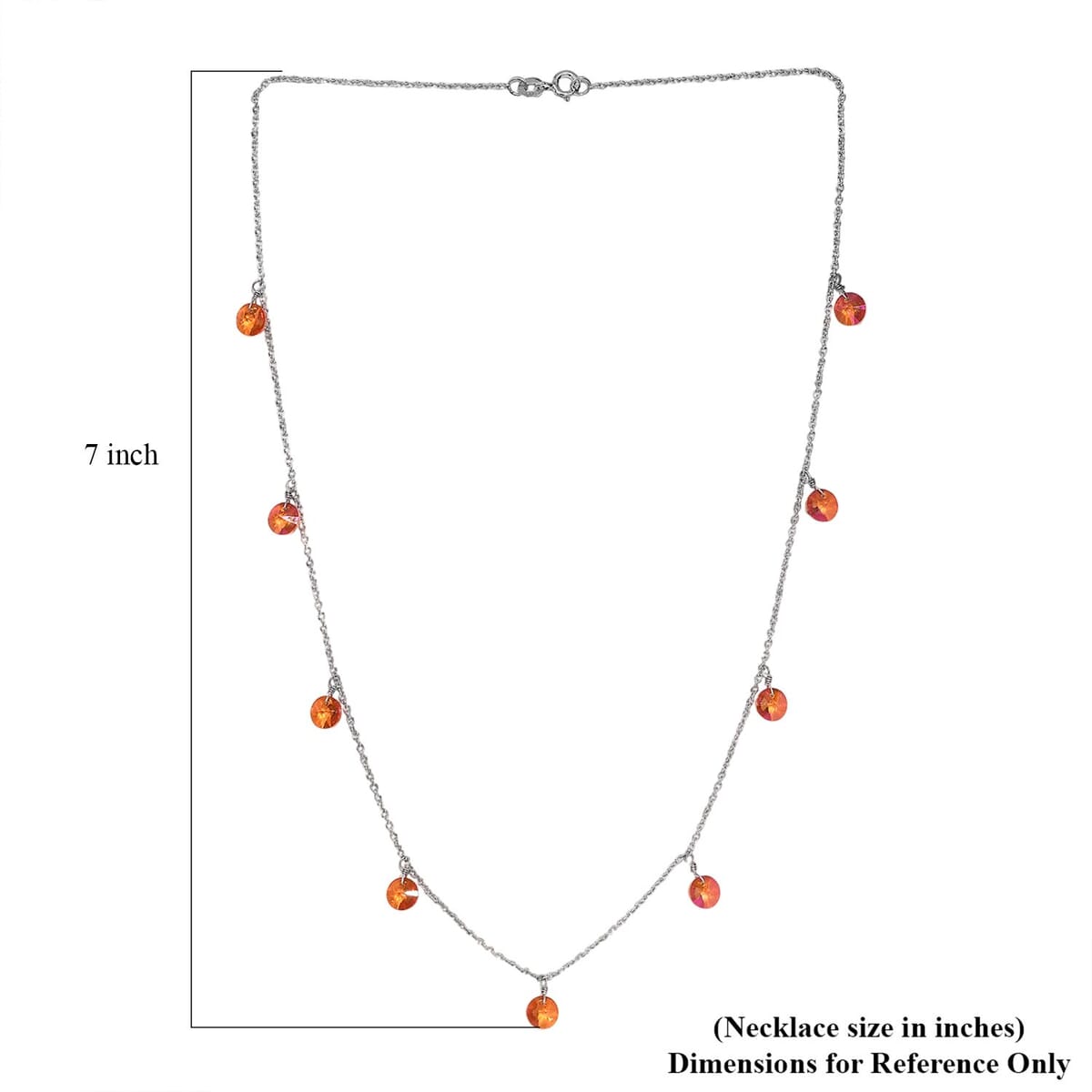 J Francis Embellished with Astral Pink Crystal by Swarovski Necklace (18 inches) in Rhodium Over Sterling Silver image number 5
