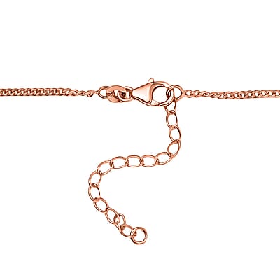 D'Joy Epic Deal Niassa Ruby (FF) and White Zircon 15.50 ctw Heart Necklace in 18K Vermeil Rose Gold Sterling Silver 18 Inches