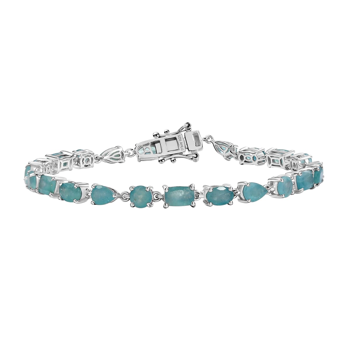 Grandidierite 10.15 ctw Link Bracelet in Rhodium Over Sterling Silver (7.25 In) image number 0