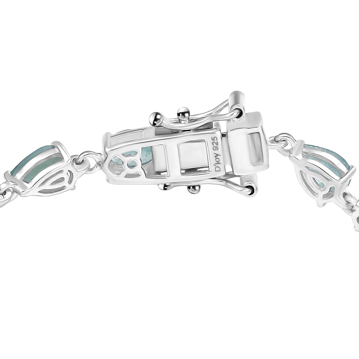 Grandidierite 10.15 ctw Link Bracelet in Rhodium Over Sterling Silver (7.25 In) image number 3
