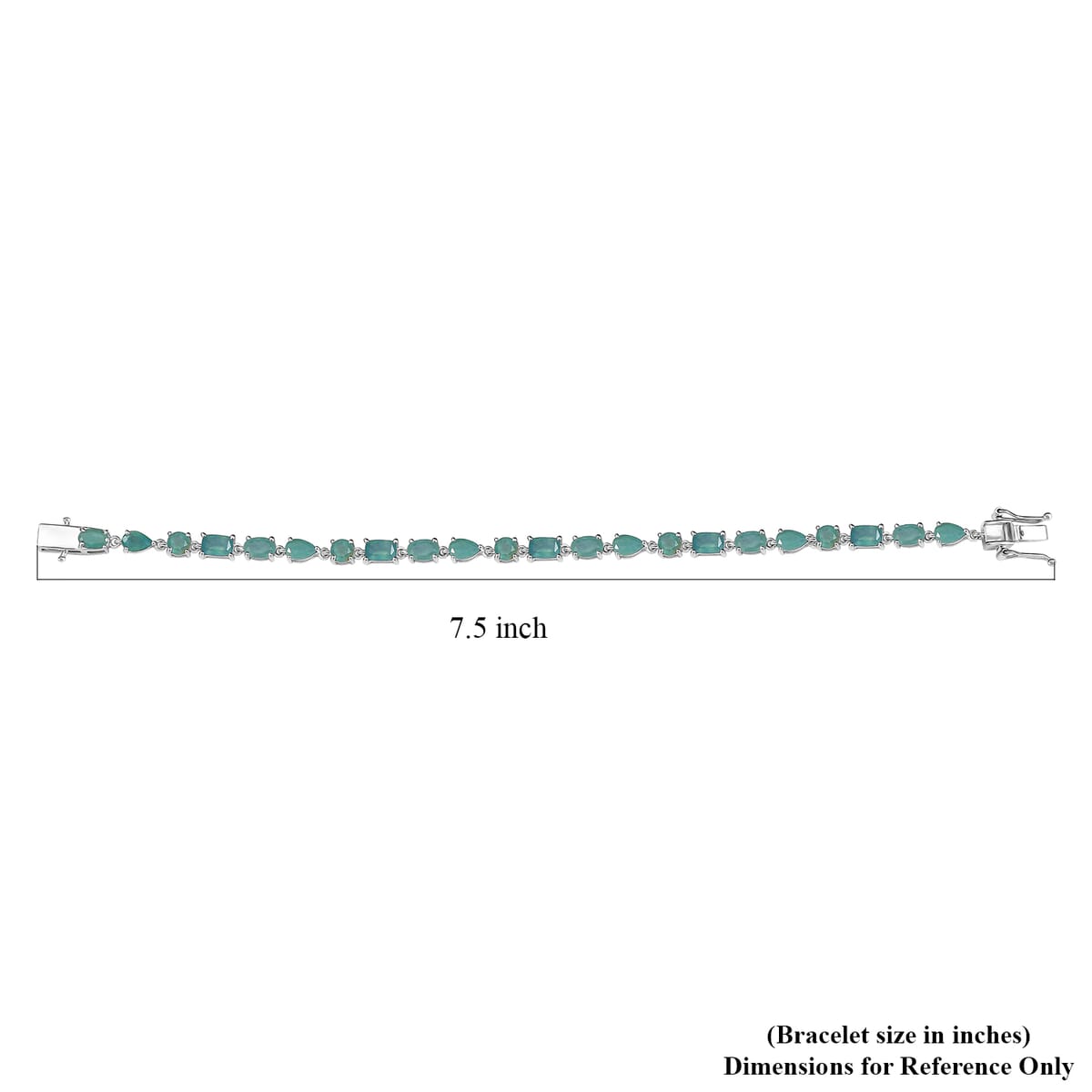 Grandidierite 10.15 ctw Link Bracelet in Rhodium Over Sterling Silver (7.25 In) image number 4