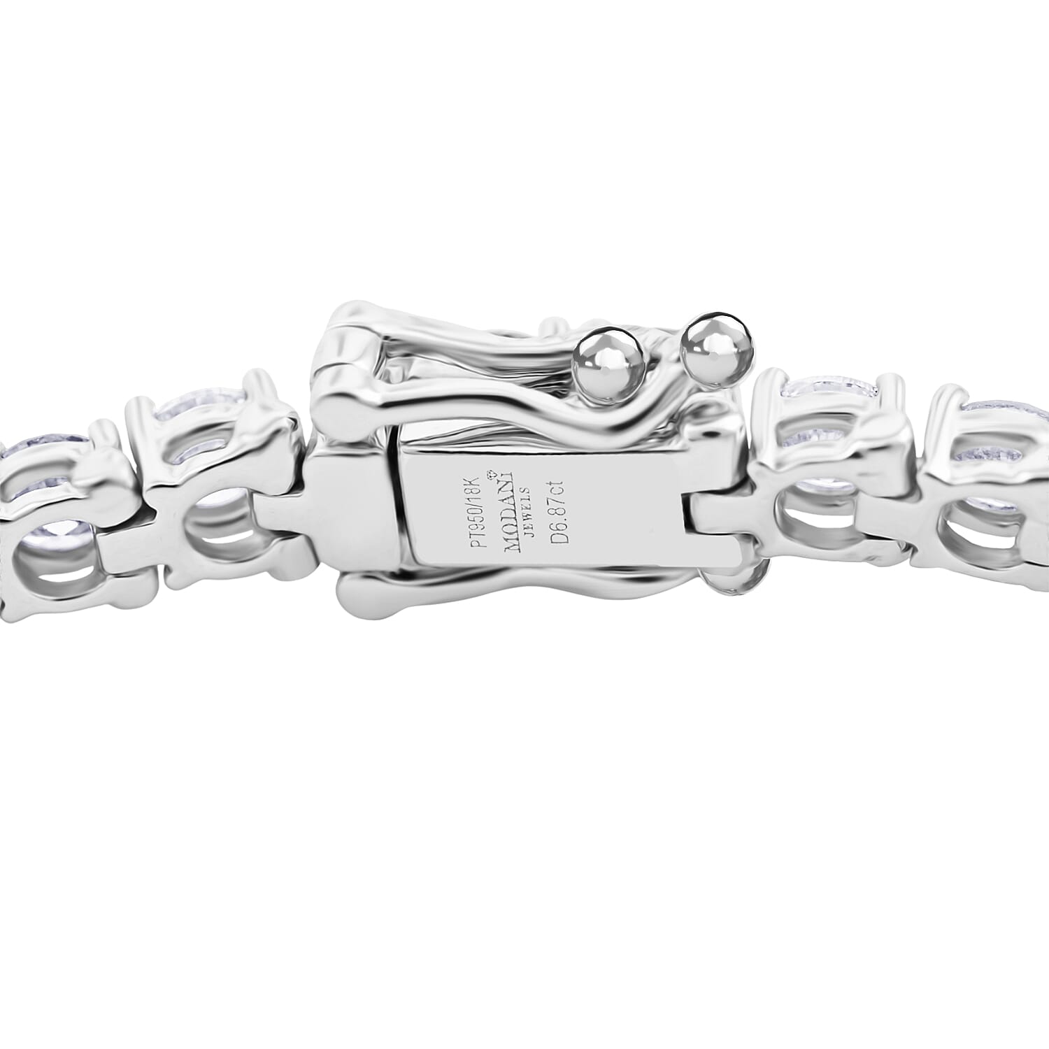  Modani Diamond 6.83 ctw Bracelet in 950 Platinum and 18K White Gold (7.00 In)