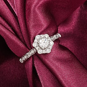 Modani G VVS1 White Diamond Vintage Floral Ring in 950 Platinum 0.54 ctw (Size 10.0)