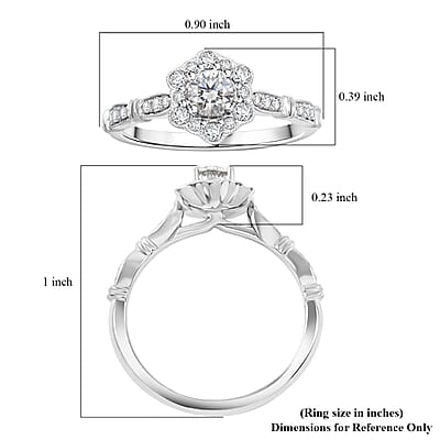 Modani G VVS1 White Diamond Vintage Floral Ring in 950 Platinum 0.54 ctw (Size 10.0)