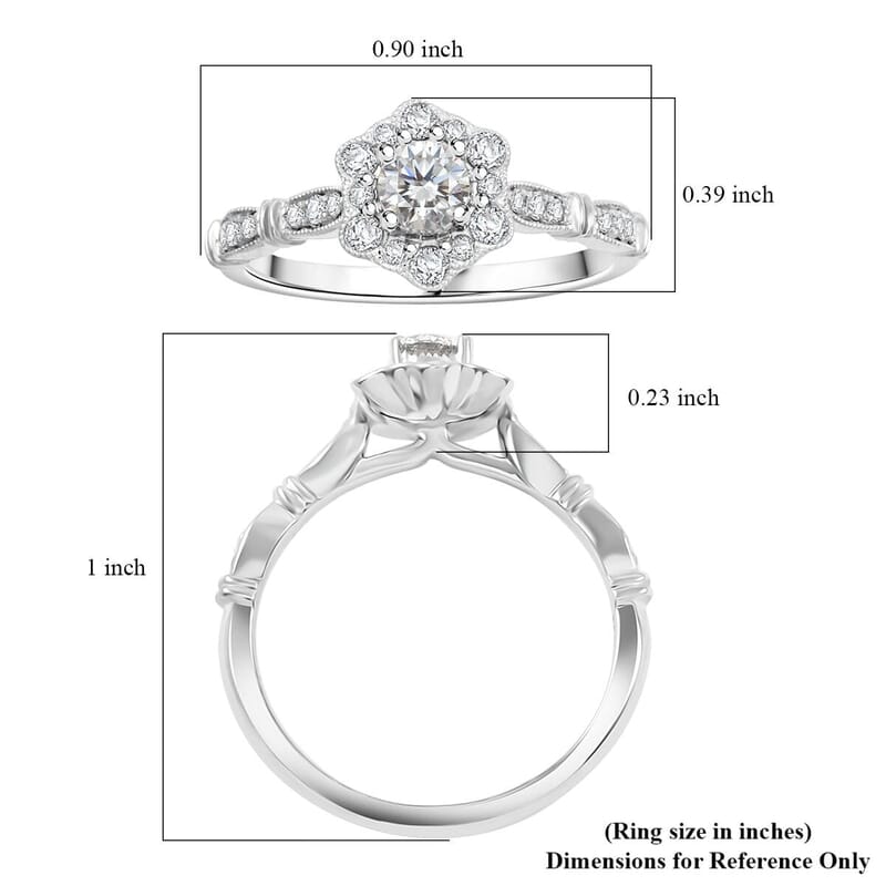 Modani G VVS1 White Diamond Vintage Floral Ring in 950 Platinum 0.54 ctw (Size 10.0)
