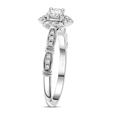 Modani G VVS1 White Diamond Vintage Floral Ring in 950 Platinum 0.54 ctw (Size 12.0)
