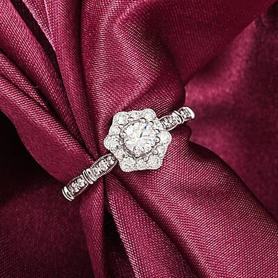 Modani G VVS1 White Diamond Vintage Floral Ring in 950 Platinum 0.54 ctw (Size 5.0)
