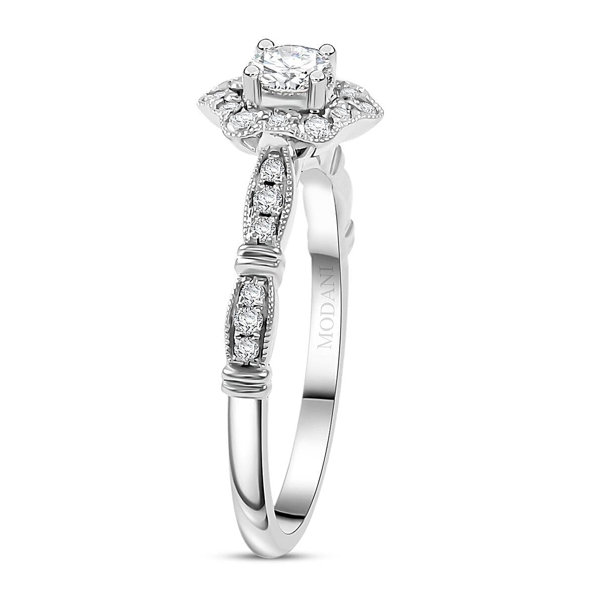 Modani White Diamond 0.54 ctw Ring in 950 Platinum (Size  5.5)  5 Grams image number 3