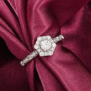 Modani G VVS1 White Diamond Vintage Floral Ring in 950 Platinum 0.54 ctw (Size 6.0)