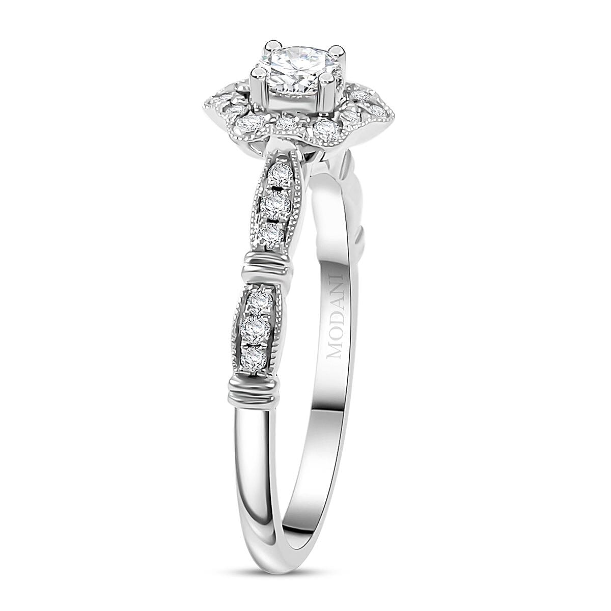 Modani White Diamond 0.54 ctw Ring in 950 Platinum (Size  6.0)  5 Grams image number 3