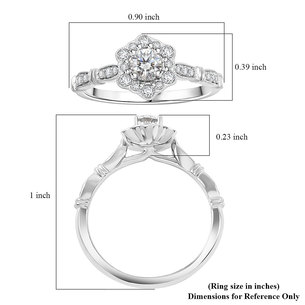 Modani White Diamond 0.54 ctw Ring in 950 Platinum (Size  6.0)  5 Grams image number 4