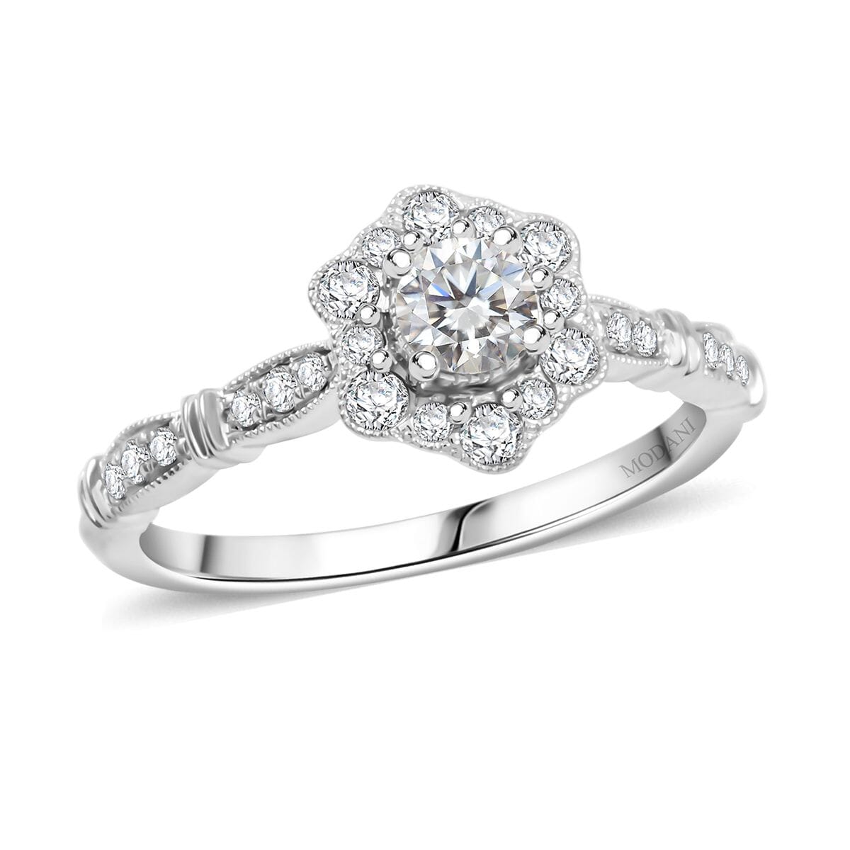 Modani White Diamond 0.54 ctw Ring in 950 Platinum (Size  7.0)  5 Grams image number 0