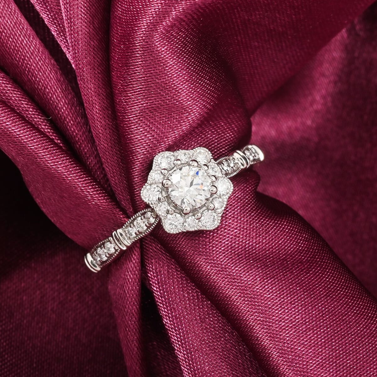 Modani White Diamond 0.54 ctw Ring in 950 Platinum (Size  7.0)  5 Grams image number 1