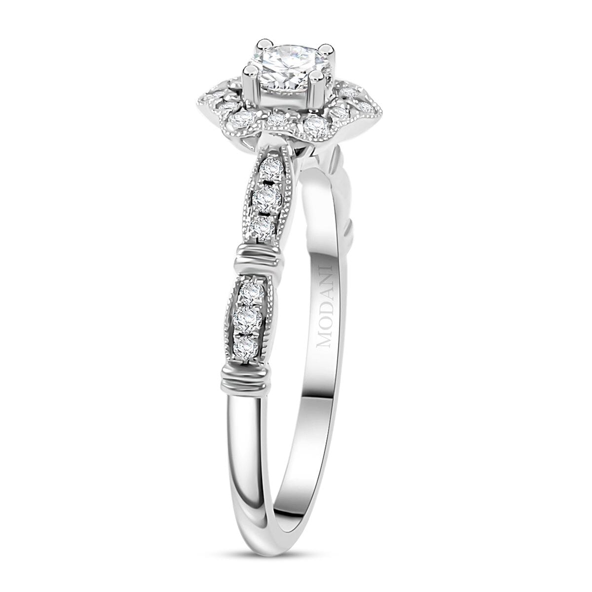 Modani White Diamond 0.54 ctw Ring in 950 Platinum (Size  7.0)  5 Grams image number 3