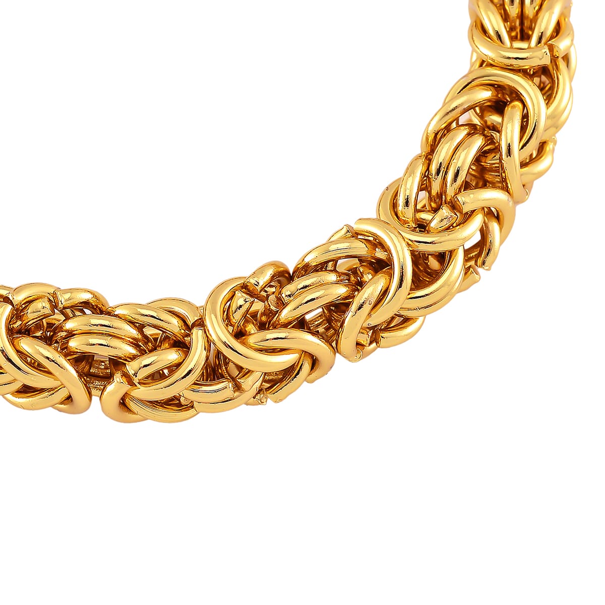Green Austrian Crystal Byzantine Link Bracelet in ION Plated YG Stainless Steel (8.00 In) image number 4