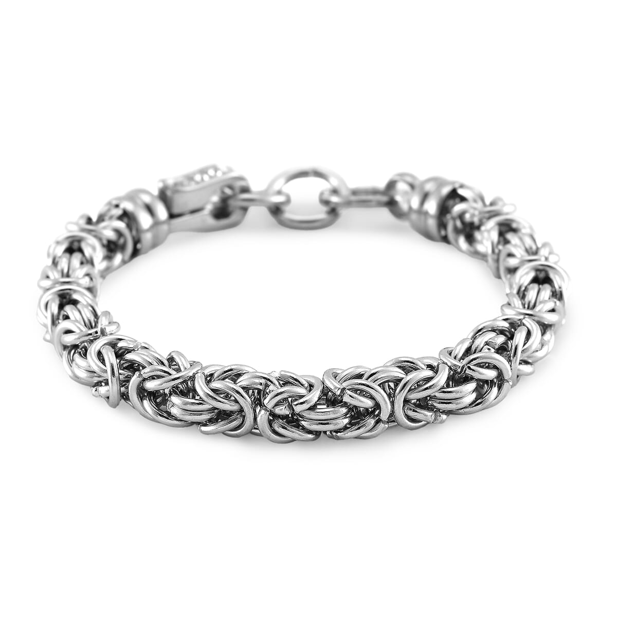 Austrian Crystal Byzantine Link Bracelet in Stainless Steel (8.00 In) image number 0