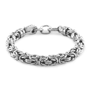 Austrian Crystal Byzantine Link Bracelet in Stainless Steel (8.00 In)