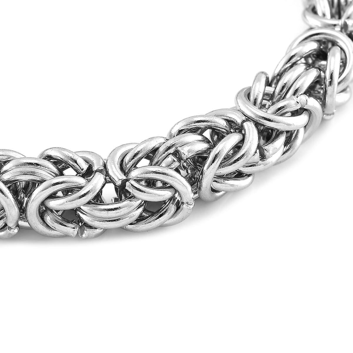 Austrian Crystal Byzantine Link Bracelet in Stainless Steel (8.00 In) image number 4