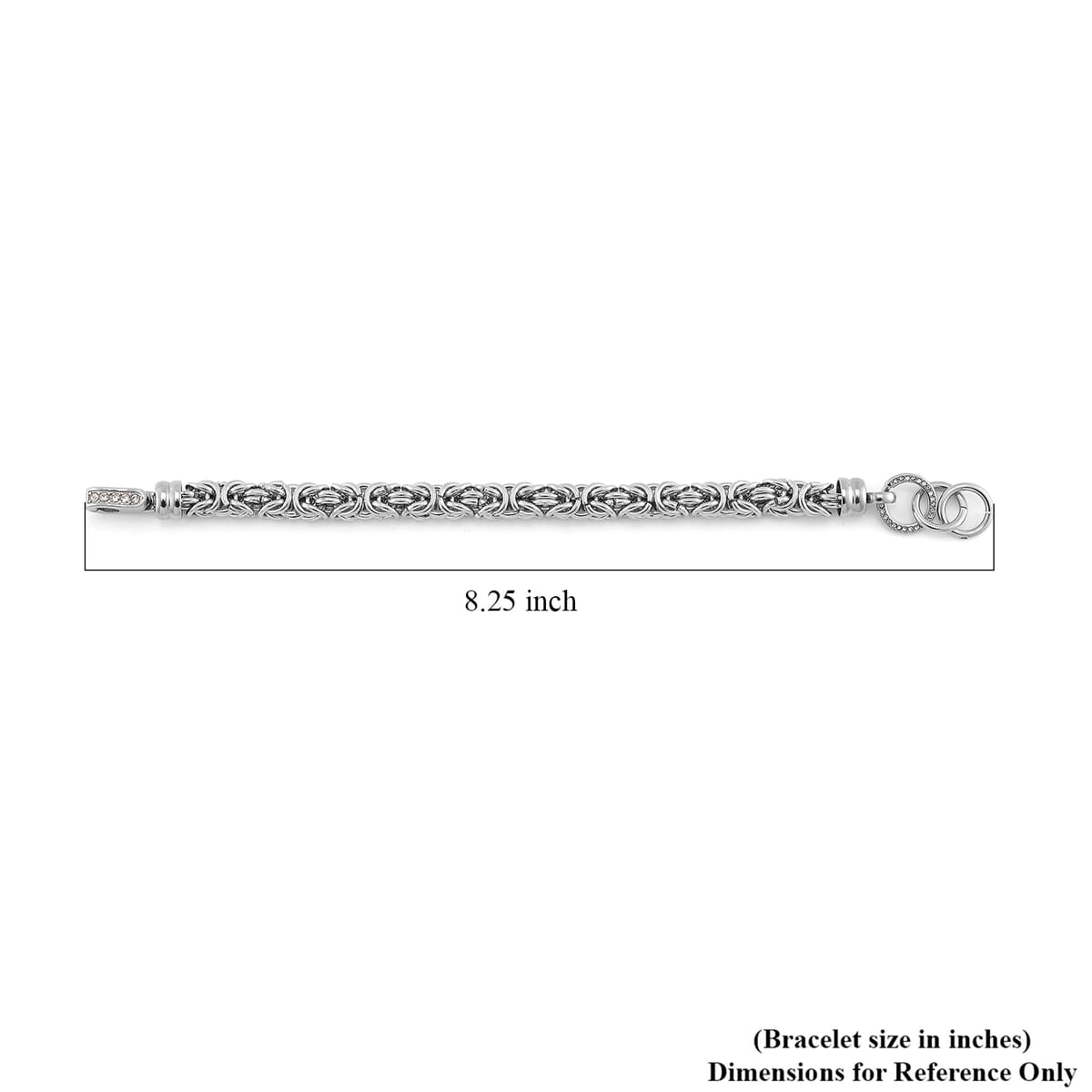 Austrian Crystal Byzantine Link Bracelet in Stainless Steel (8.00 In) image number 6