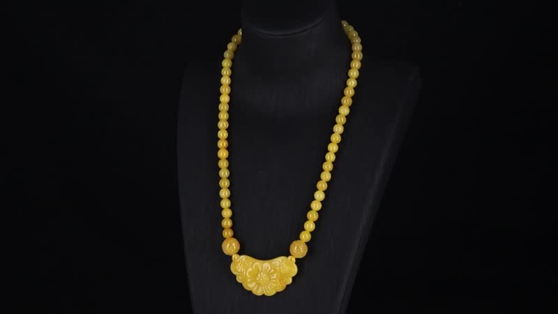 Green Jade Carved Flower and Multi Jade Beaded Necklace (20 Inches) in Rhodium Over Sterling Silver 340.00 ctw