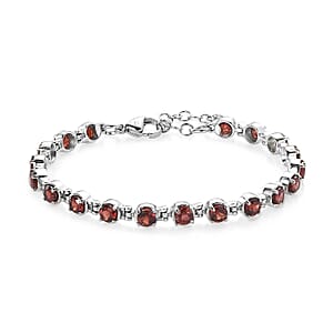 Mozambique Garnet 6.25 ctw Tennis Bracelet in Stainless Steel (6.50 In)