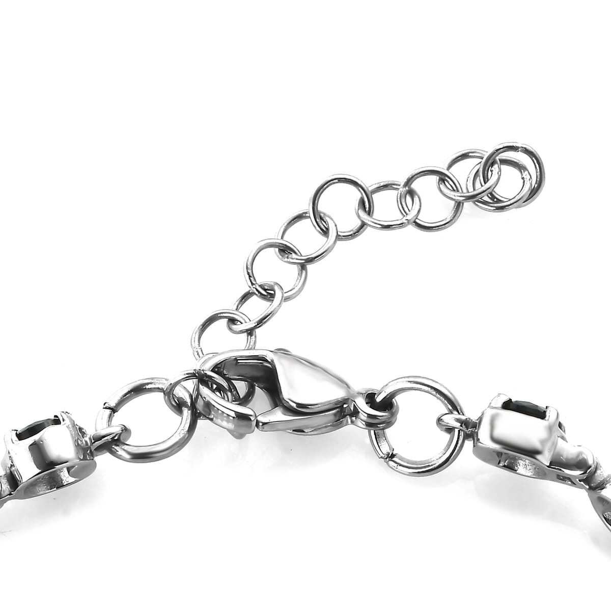 Thai Black Spinel 4.00 ctw Tennis Bracelet in Stainless Steel (6.50 In) image number 3