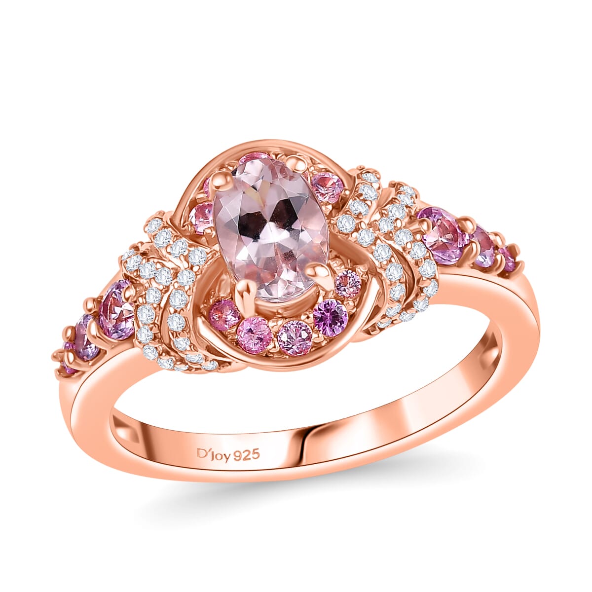 Premium Marropino Morganite and Multi Gemstone 1.70 ctw Blossom Elegance Ring in 18K Vermeil Rose Gold Over Sterling Silver (Size 6.0) image number 0