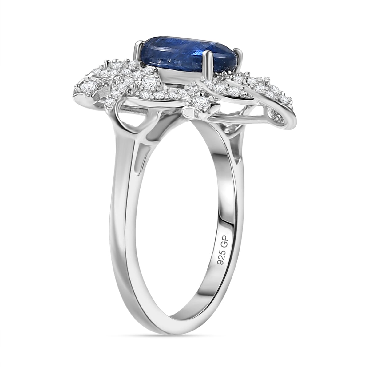 GP Celestial Dream Collection Kashmir Kyanite and Multi Gemstone 3.25 ctw Ring in Rhodium Over Sterling Silver (Size 9.0) image number 3