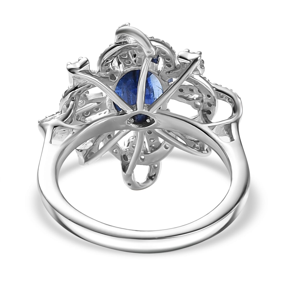 GP Celestial Dream Collection Kashmir Kyanite and Multi Gemstone 3.25 ctw Ring in Rhodium Over Sterling Silver (Size 9.0) image number 4
