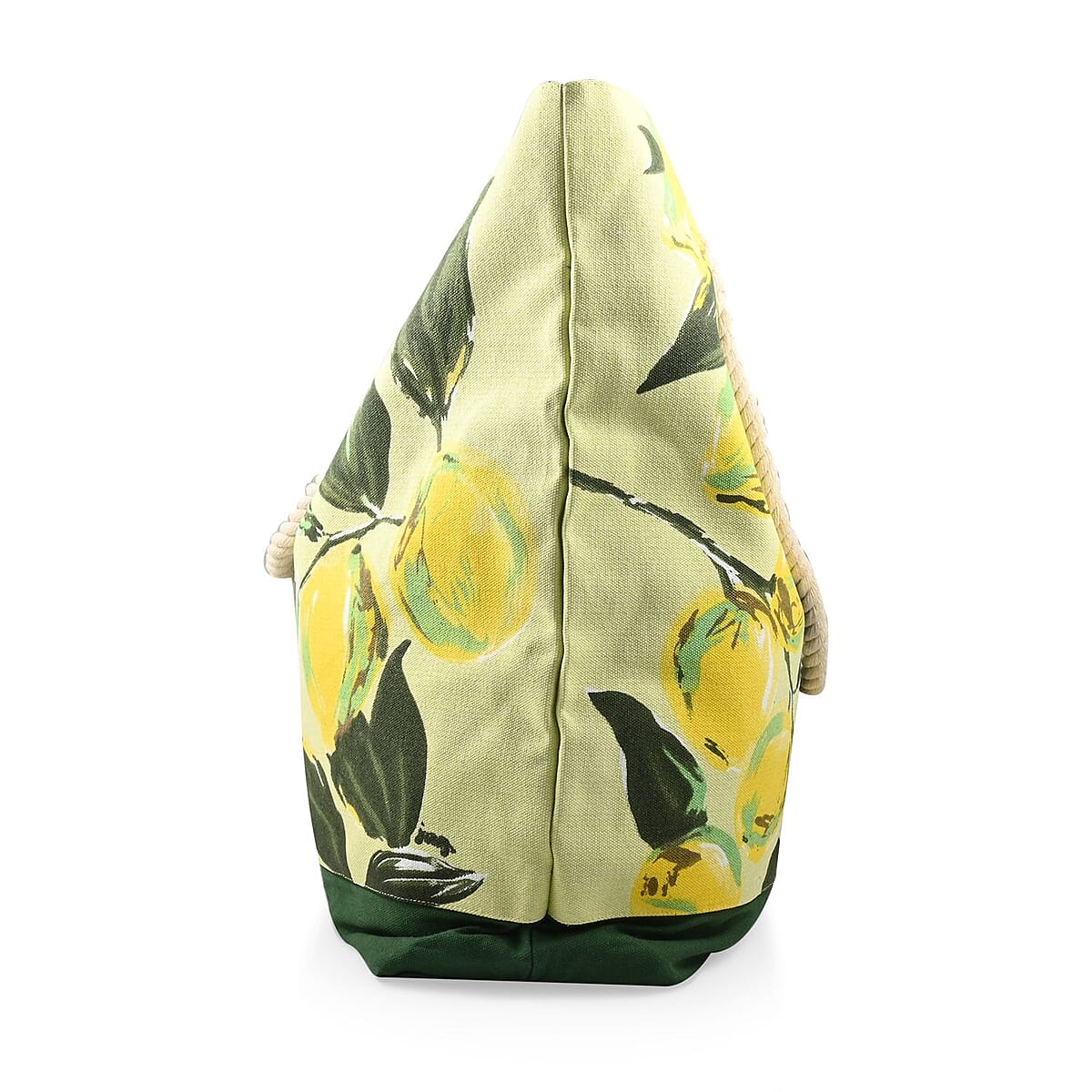 Boston International Yellow & Green Lemon Pattern Canvas Tote Bag image number 1