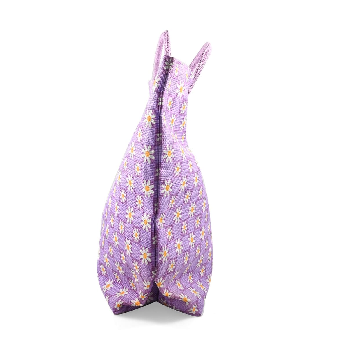 Boston International Lilac Checkered Daisy Pattern Tote Bag (20"x7.5"x16") image number 1