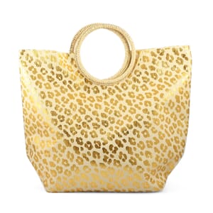 Boston International Gold Leopard Pattern Tote Bag