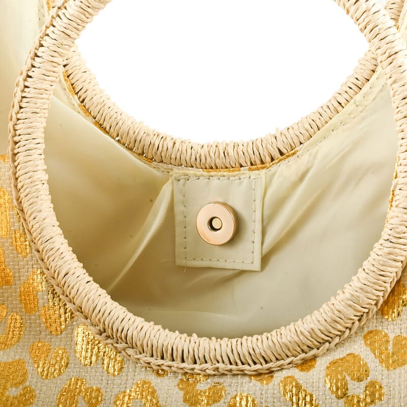 Boston International Gold Leopard Pattern Tote Bag