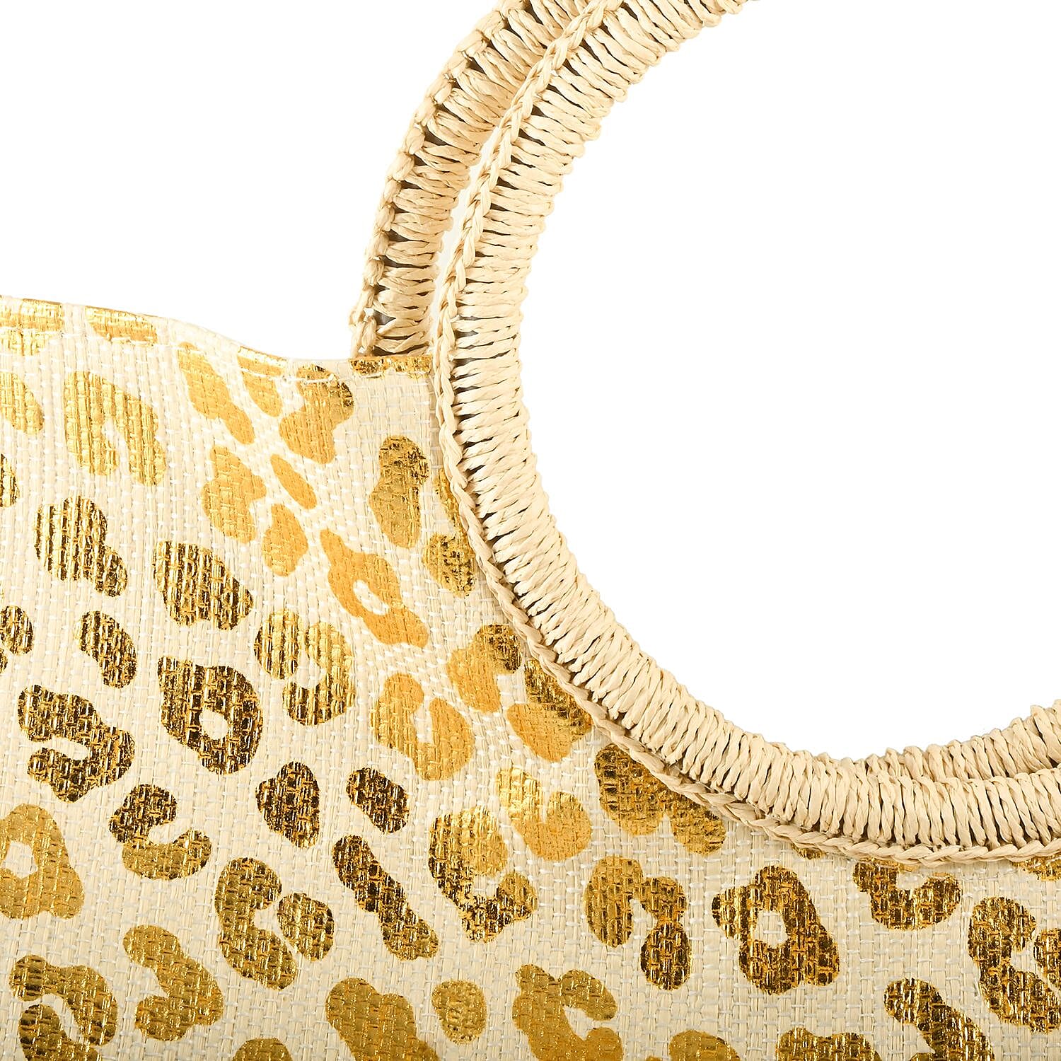 Boston International Gold Leopard Pattern Tote Bag