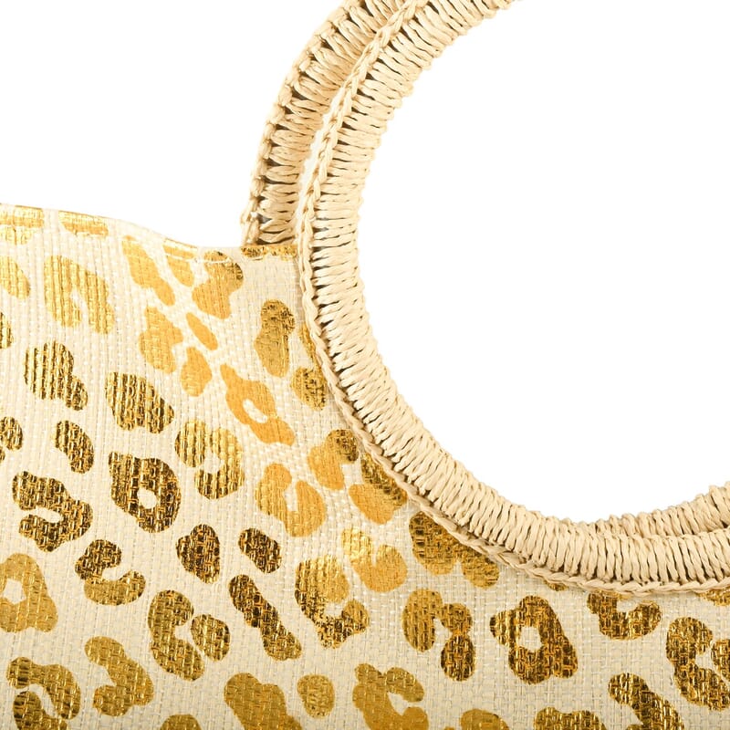 Boston International Gold Leopard Pattern Tote Bag