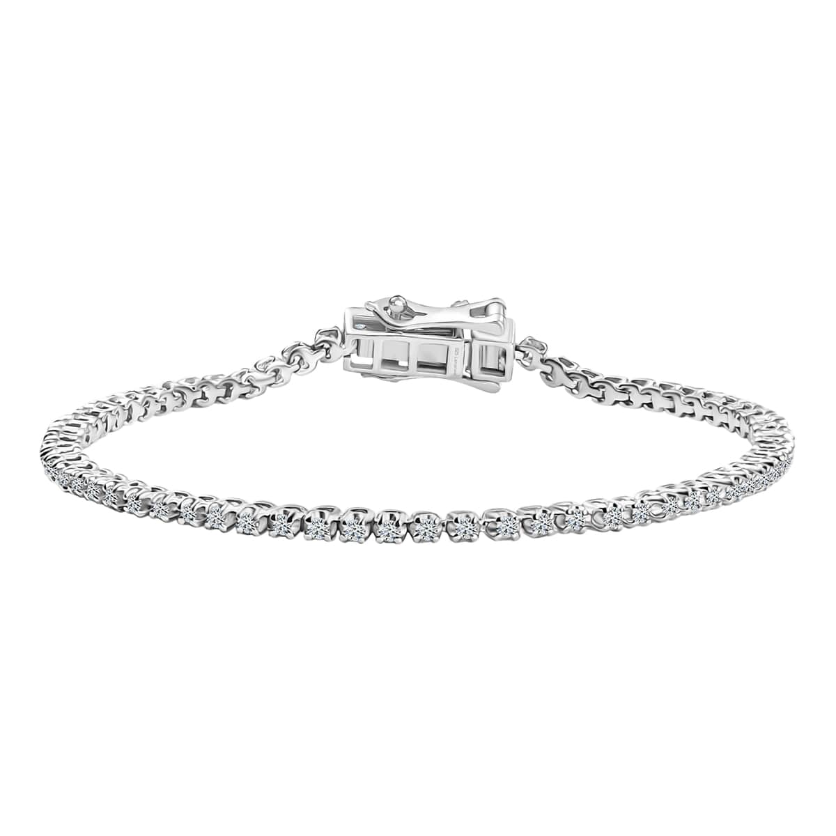 Luxuriant Lab Grown Diamond Bracelet in Rhodium Over Sterling Silver (6.50 In) 1.00 ctw image number 0