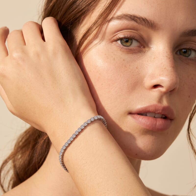 D'Joy Lab Grown Diamond I2-I3 1.00 ctw Bracelet in Rhodium Over Sterling Silver (6.50 In)