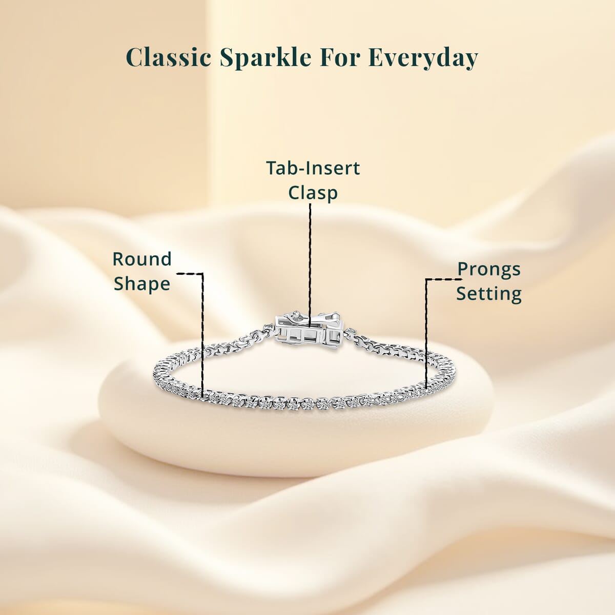 Luxuriant Lab Grown Diamond Bracelet in Rhodium Over Sterling Silver (6.50 In) 1.00 ctw image number 5