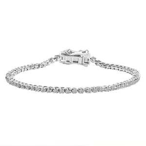 Luxuriant Lab Grown Diamond G-H SI 1.00 ctw Bracelet in Rhodium Over Sterling Silver (7.25 In)