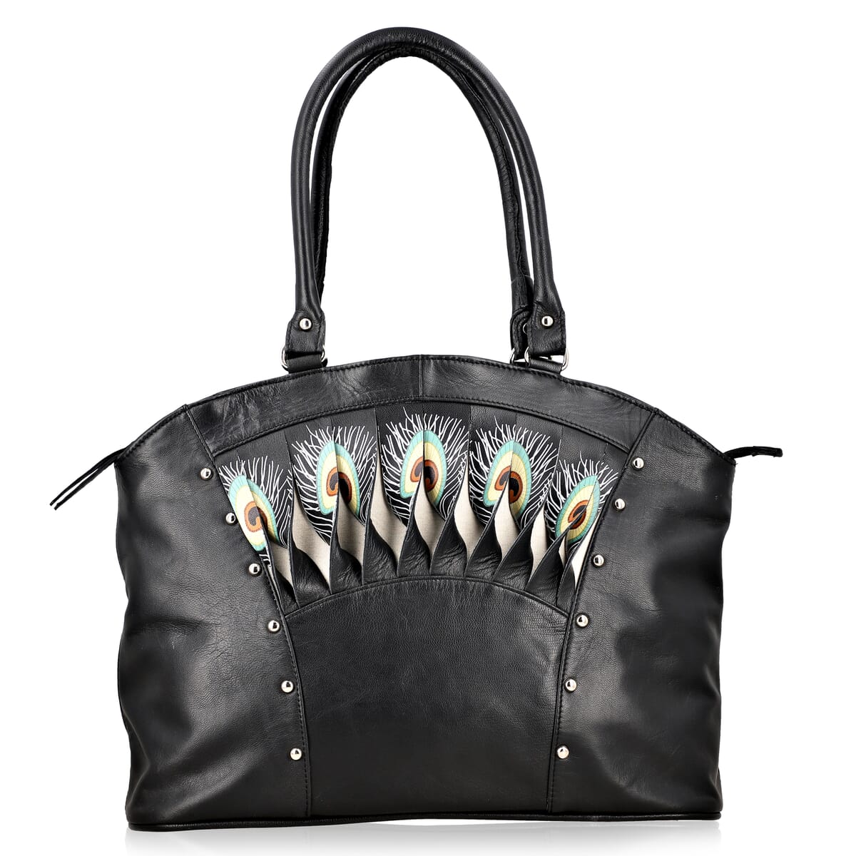 Black Genuine Leather Digital Print Handbag image number 0