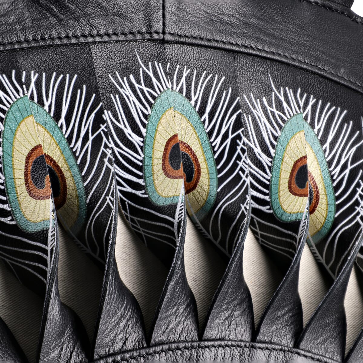 Black Genuine Leather Digital Print Handbag image number 8