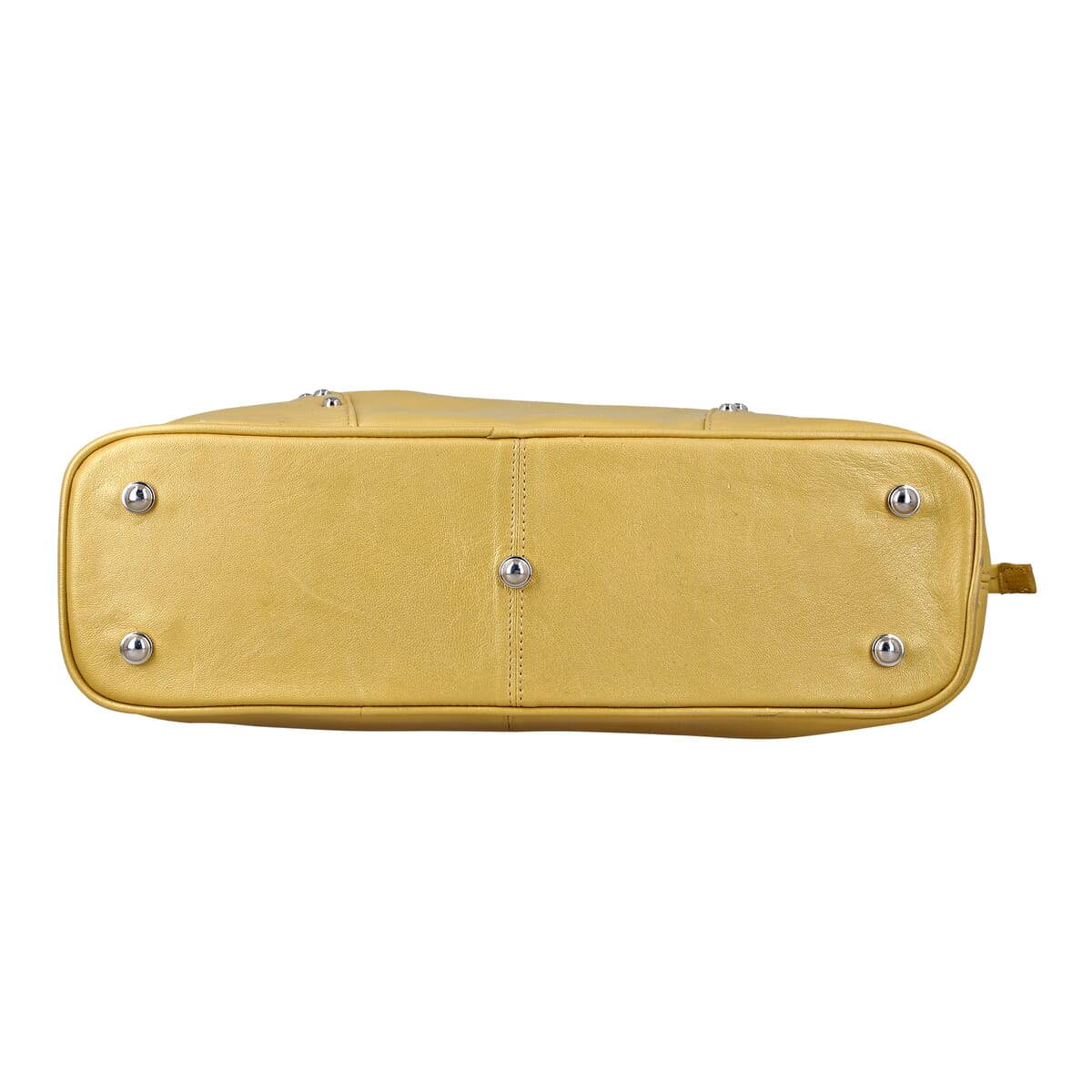 Metallic Golden Genuine Leather Digital Print Handbag image number 7