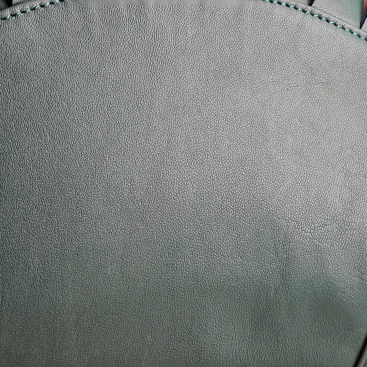 Green Genuine Leather Digital Print Handbag image number 9