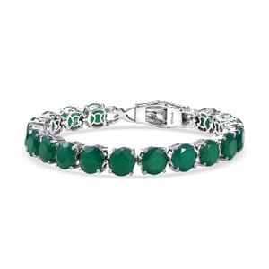 Karis Verde Onyx 32.40 ctw Dragon Lock Bracelet in Platinum Bond (7.25 In)
