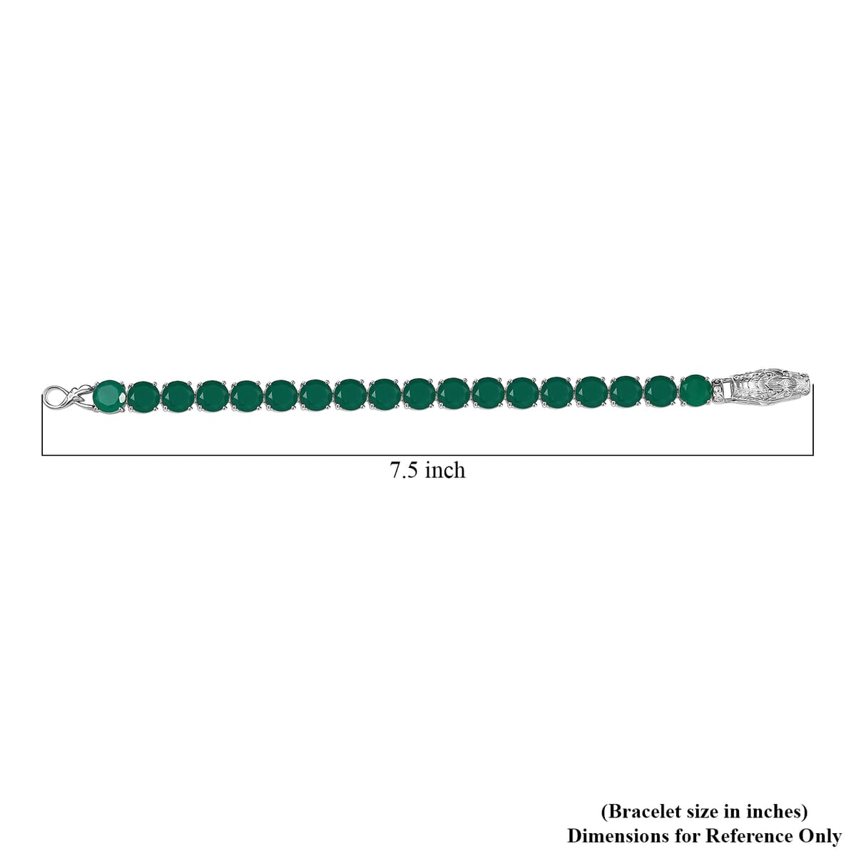 Karis Verde Onyx 32.40 ctw Bracelet in Platinum Bond (7.25 In) image number 4