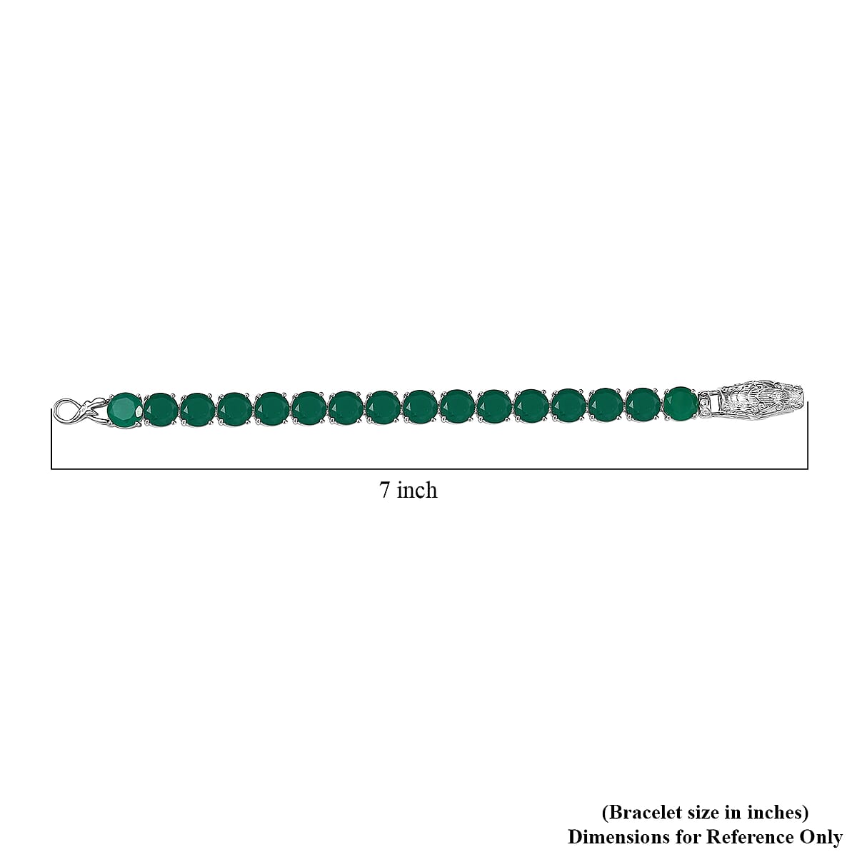 Karis Verde Onyx 28.80 ctw Dragon Lock Bracelet in Platinum Bond (6.50 In) image number 4