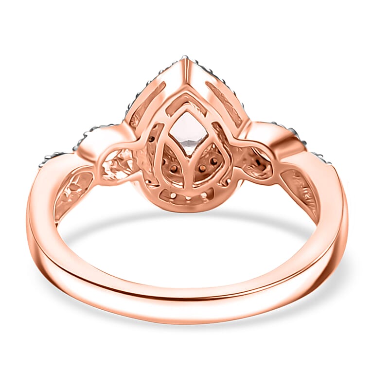 D'Joy Premium Marropino Morganite and Multi Gemstone 1.10 ctw Infinity Shank Ring in 18K Vermeil Rose Gold Sterling Silver (Size 10.0)