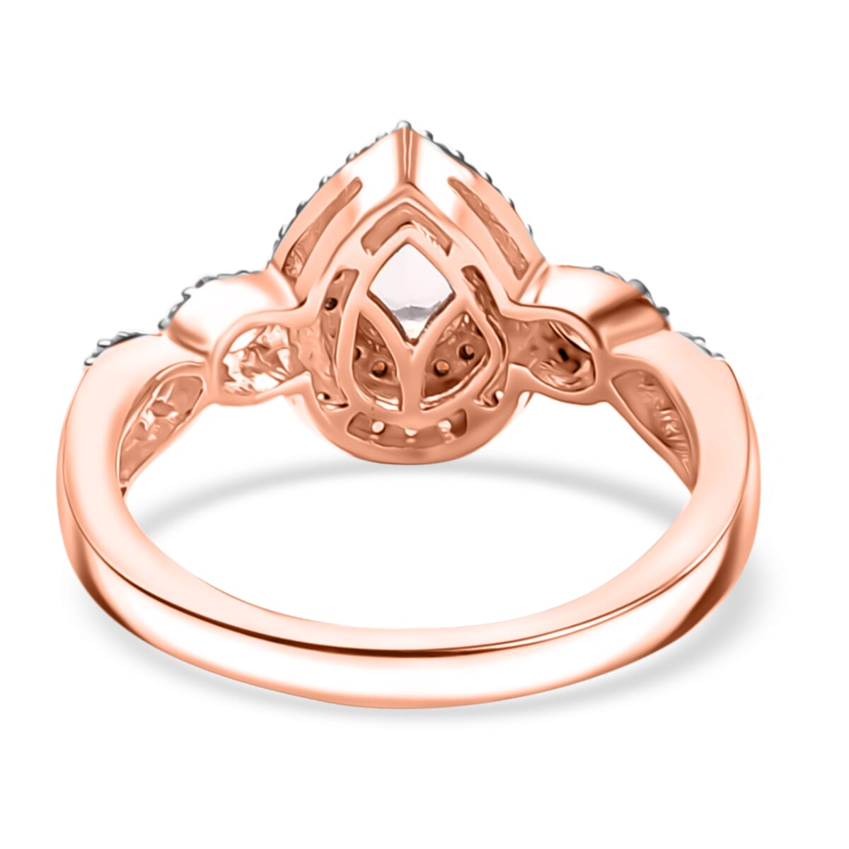 Premium Marropino Morganite and Multi Gemstone 1.10 ctw Infinity Shank Ring in 18K Vermeil Rose Gold Sterling Silver (Size 5.0) image number 4