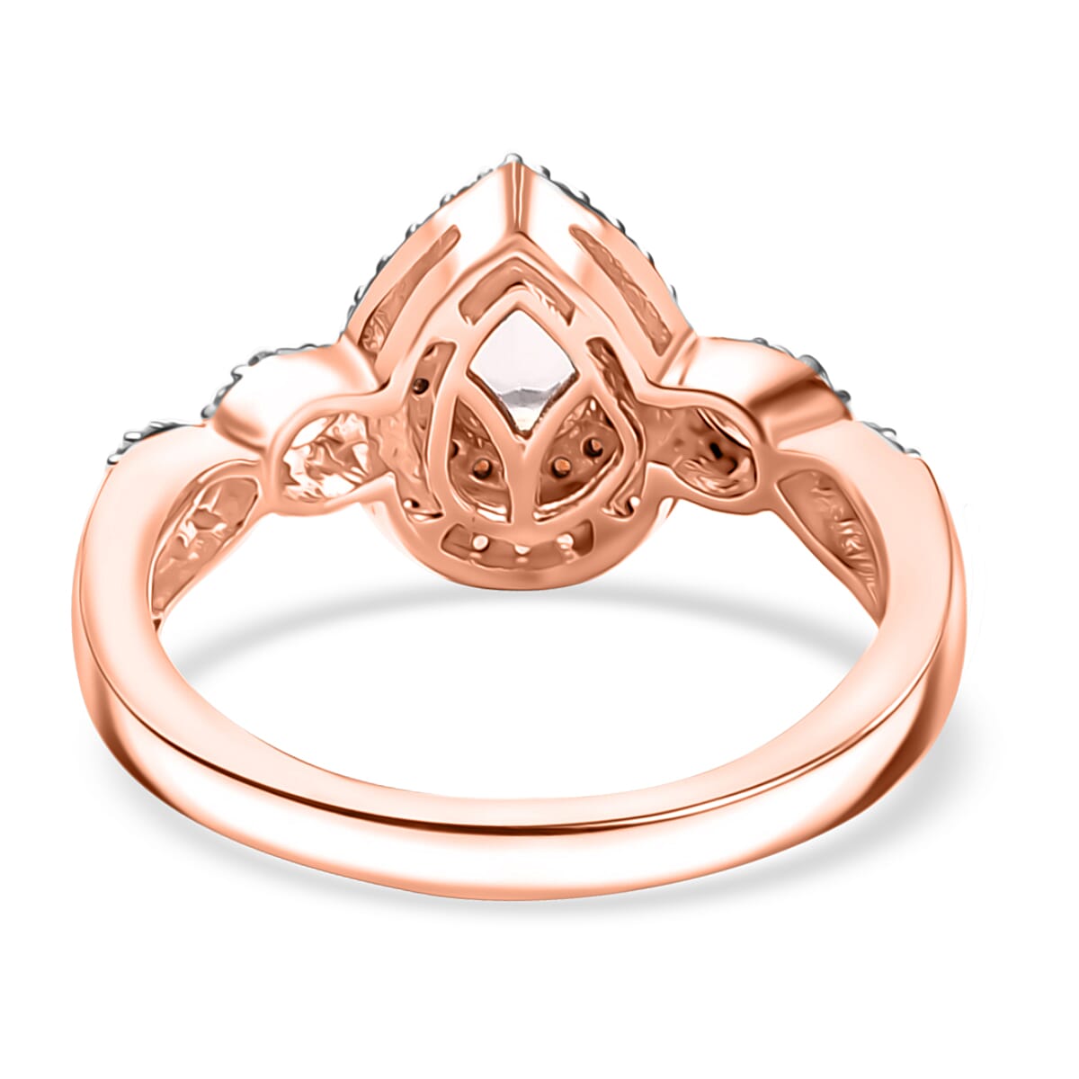 D'Joy Premium Marropino Morganite and Multi Gemstone 1.10 ctw Infinity Shank Ring in 18K Vermeil Rose Gold Sterling Silver (Size 6.0) image number 4