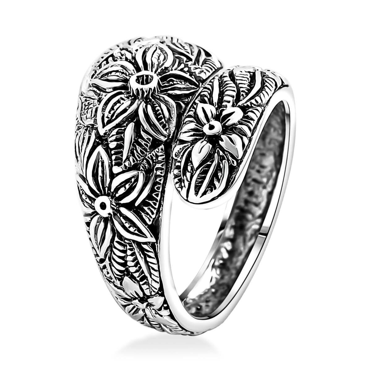Bali Legacy Sterling Silver Frangipani Ring (Size 10.0) 5.50 Grams image number 3